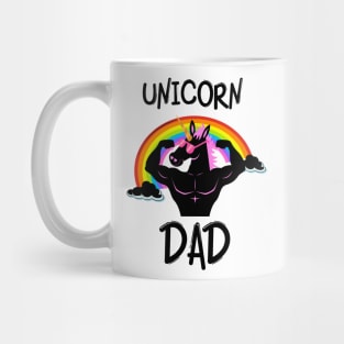 Rainbow And Unicorn Dad Funny Gifts Mug